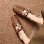 Farrah | Mules con Punta Quadrata e Fibbia