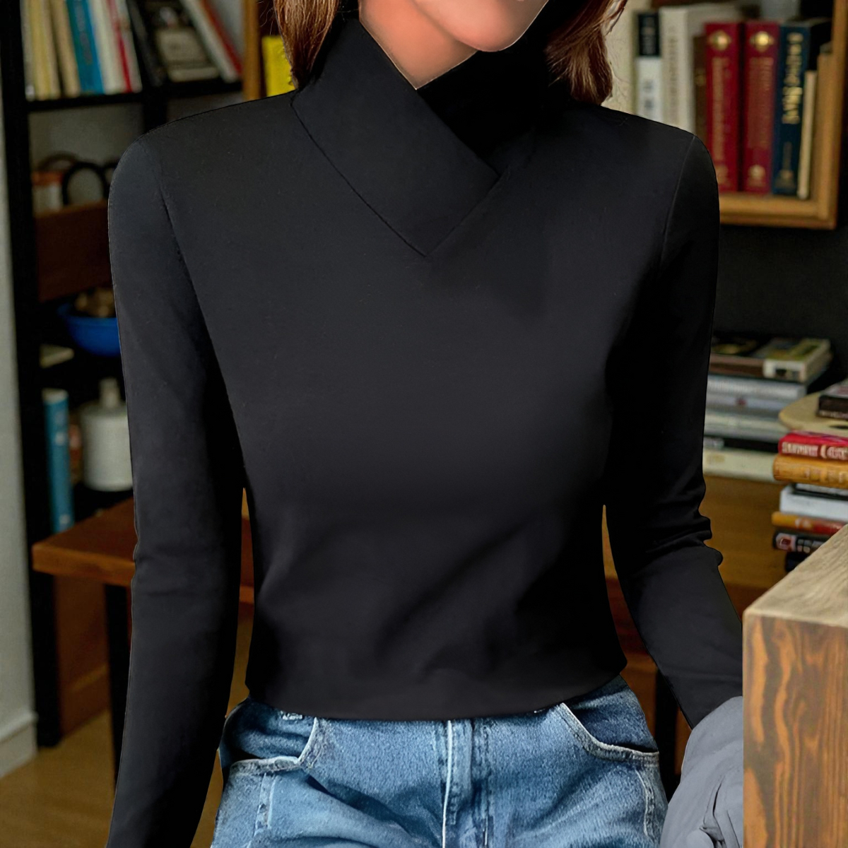 Corinna | Top Elegante con Collo Alto