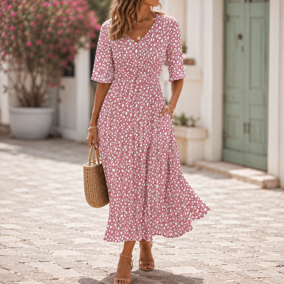 Fiorella | Abito Midi Elegante Effetto Snellente