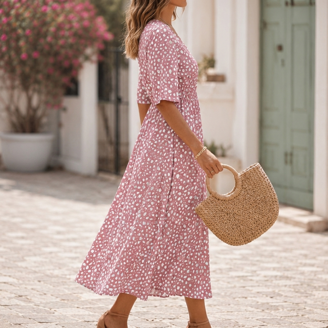 Fiorella | Abito Midi Elegante Effetto Snellente