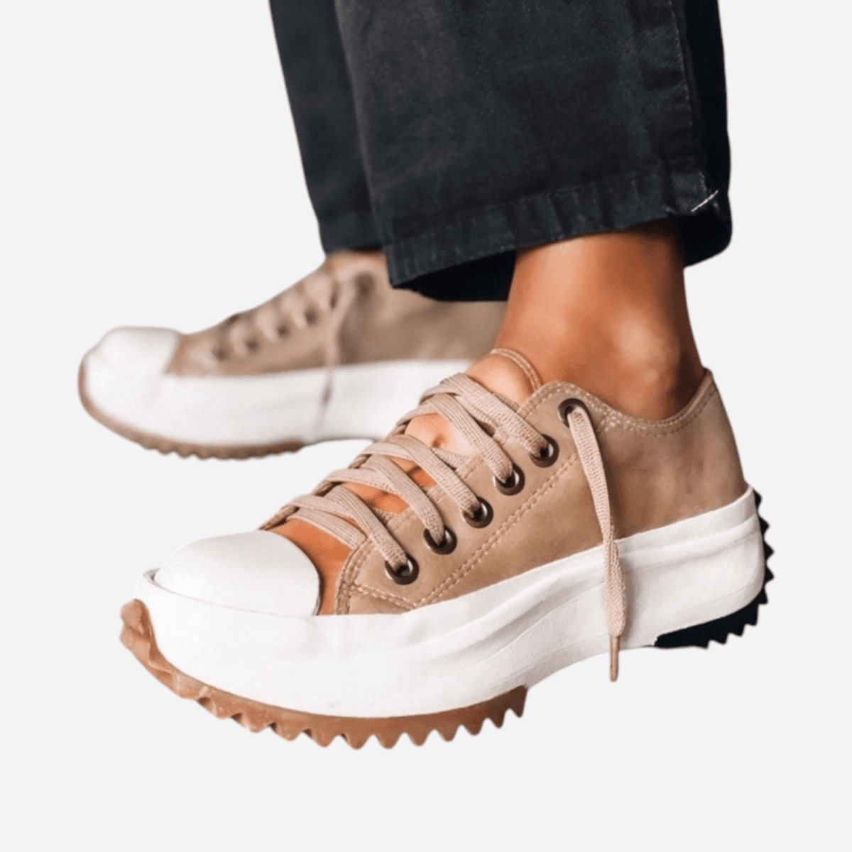 Carlotta - Sneakers in pelle con piattaforma dallo stile trendy