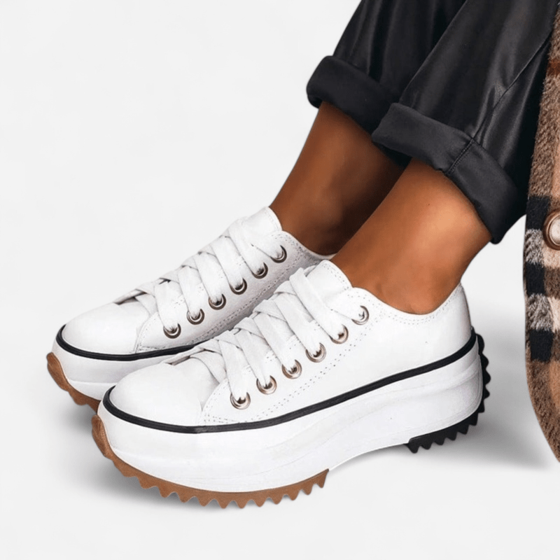 Carlotta - Sneakers in pelle con piattaforma dallo stile trendy