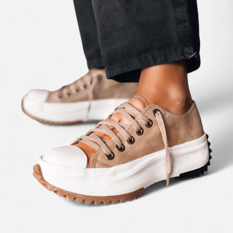 Carlotta - Sneakers in pelle con piattaforma dallo stile trendy