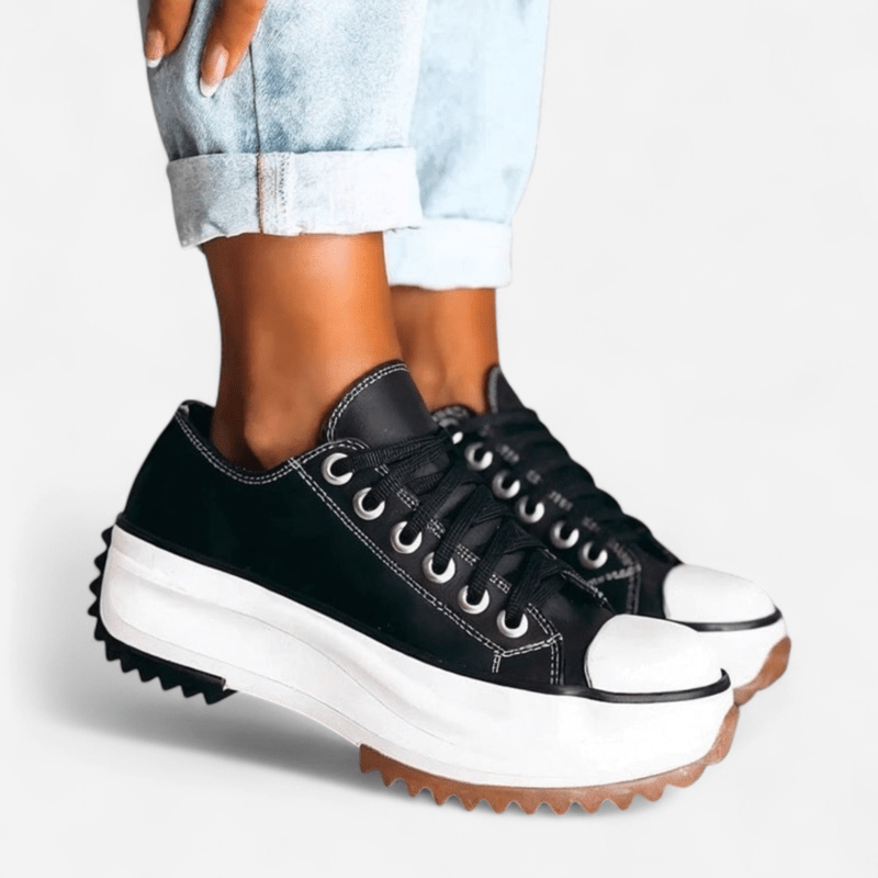 Carlotta - Sneakers in pelle con piattaforma dallo stile trendy