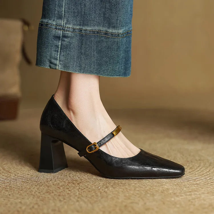 Elise | Classiche Mary Jane con Tacco a Blocco