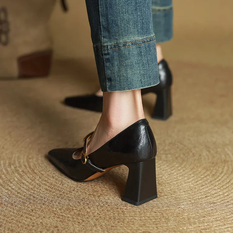 Elise | Classiche Mary Jane con Tacco a Blocco