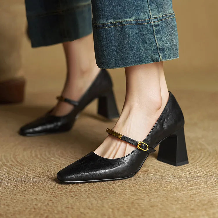 Elise | Classiche Mary Jane con Tacco a Blocco