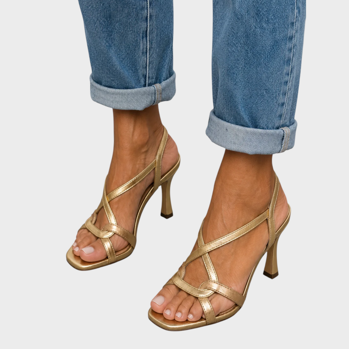 Magdalena | Eleganti Sandali Dorati con Tacco