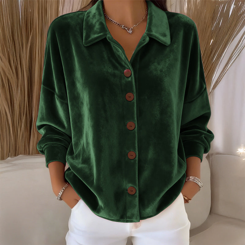 Loretta | Camicia in Velluto con Bottoni