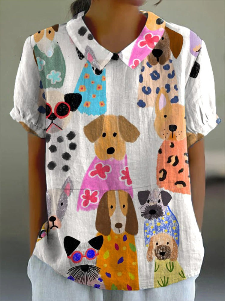 Tilly | Camicia con Stampa di Cani