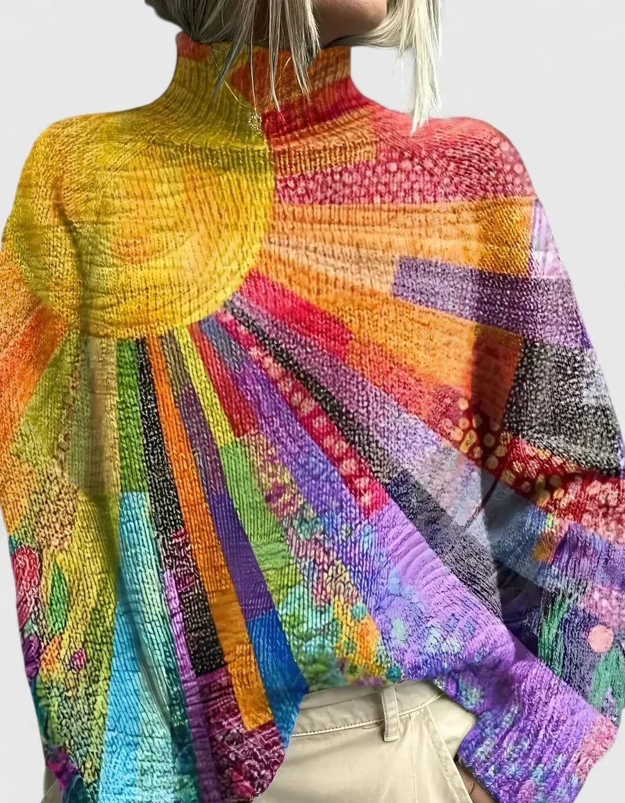 Clara | Maglione con Collo Alto Artistico