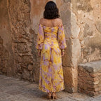 Gregoria™ | Vestito Lungo Floreale con Scollatura Profonda