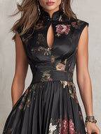 Serena | Abito Midi Satinato Plissettato Floreale