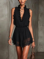 Carla | Tuta in Chiffon con Pizzo