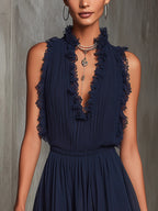 Carla | Tuta in Chiffon con Pizzo