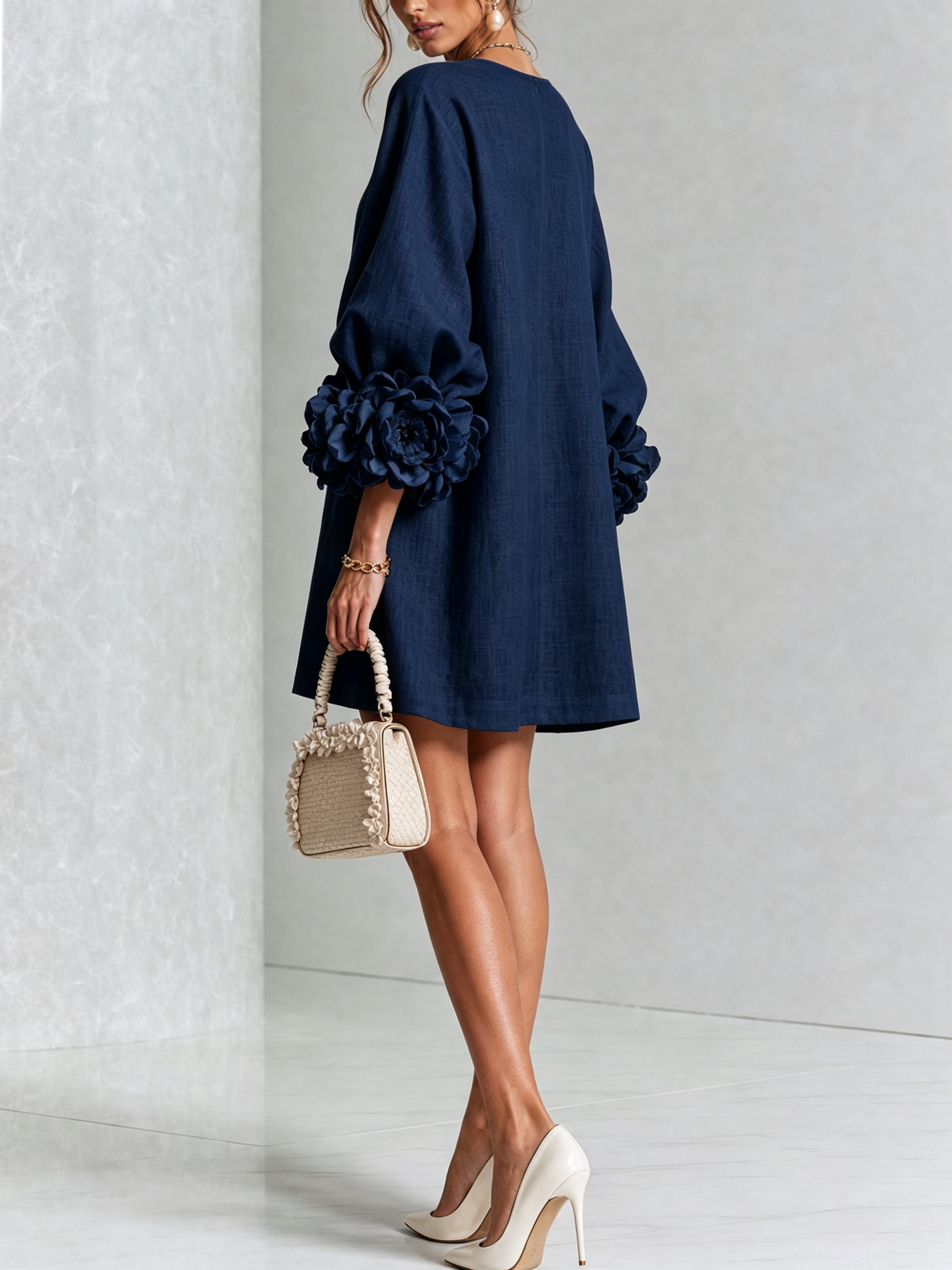 Patrizia | Minivestito a Fiori con Bottoni