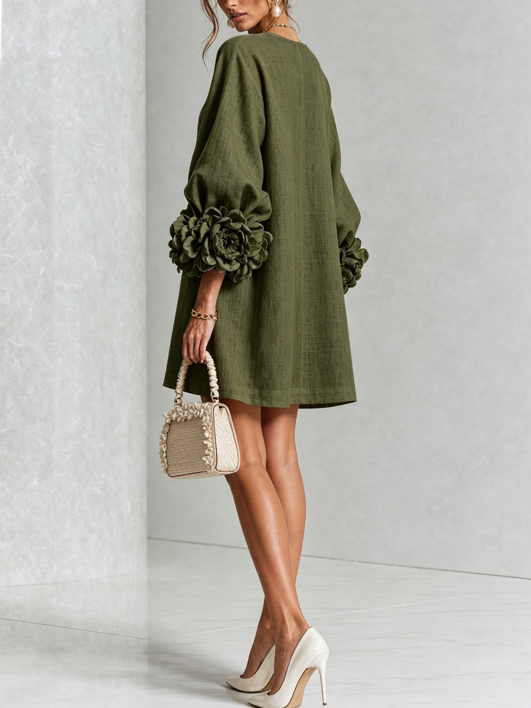 Patrizia | Minivestito a Fiori con Bottoni