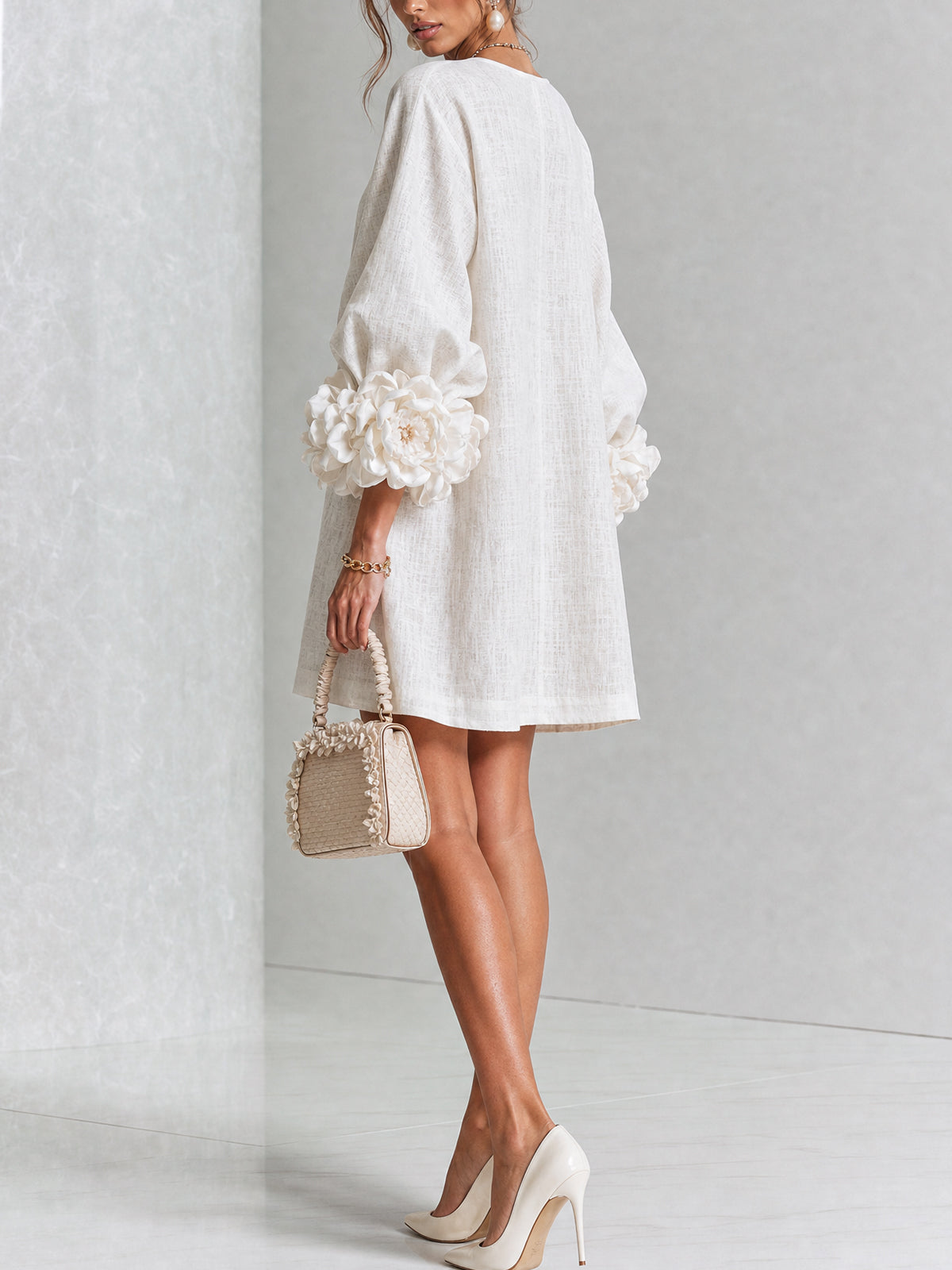 Patrizia | Minivestito a Fiori con Bottoni