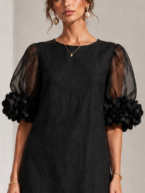 Céline™ | Abito corto elegante con maniche floreali