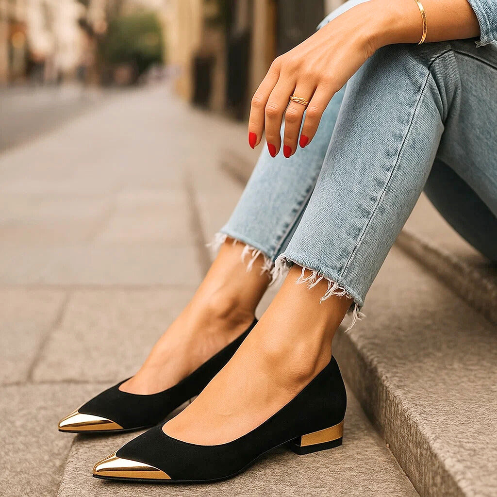 Aveline | Ballerine con Punta Dorata