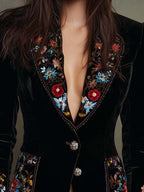Apolline | Blazer Ricamato con Fiori Multicolore