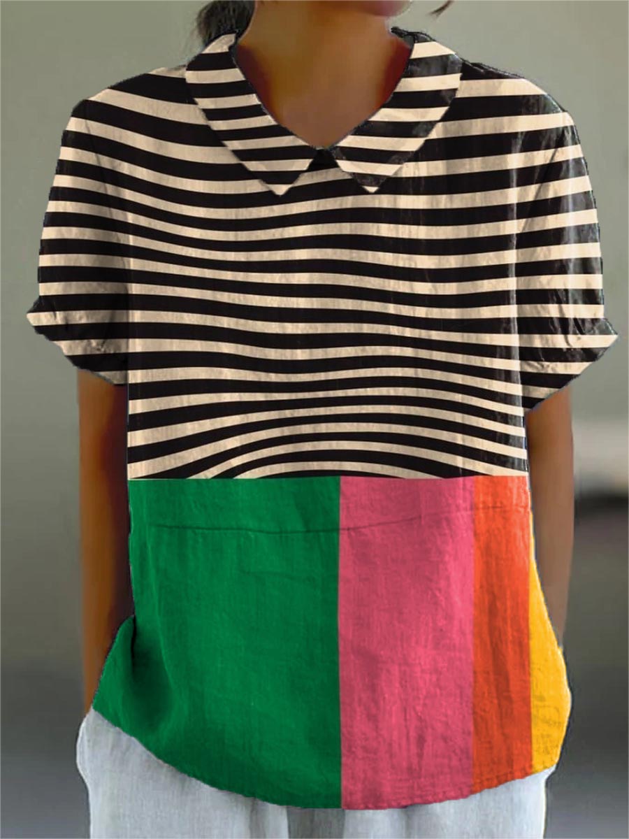 Eva | Camicia a Strisce Bold e Color Block