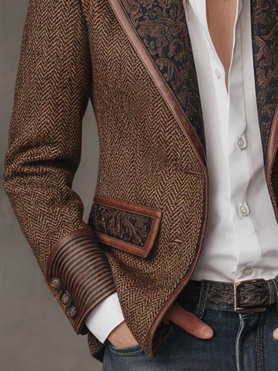 Gisèle | Blazer con Inserti a Zigzag Stampati