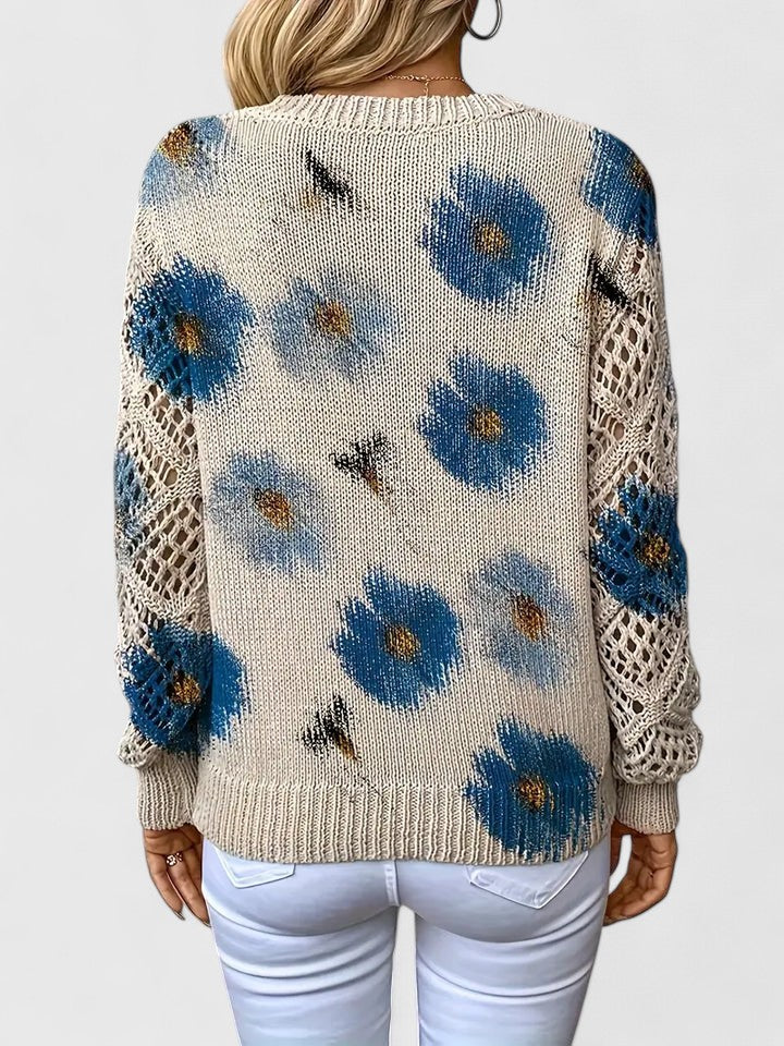 Bronwen | Maglione Floreale a Rete