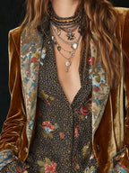 Marcelline | Blazer Patchwork Stampato Fiori Vintage