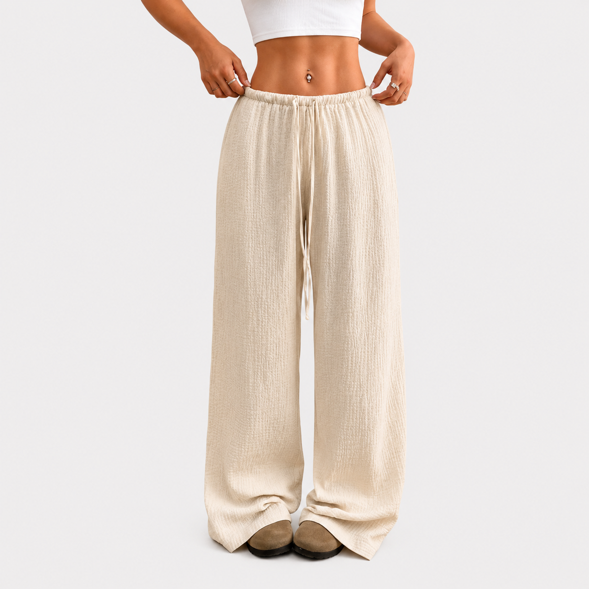 Pantaloni Larghi in Corteccia Naturale