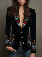 Apolline | Blazer Ricamato con Fiori Multicolore