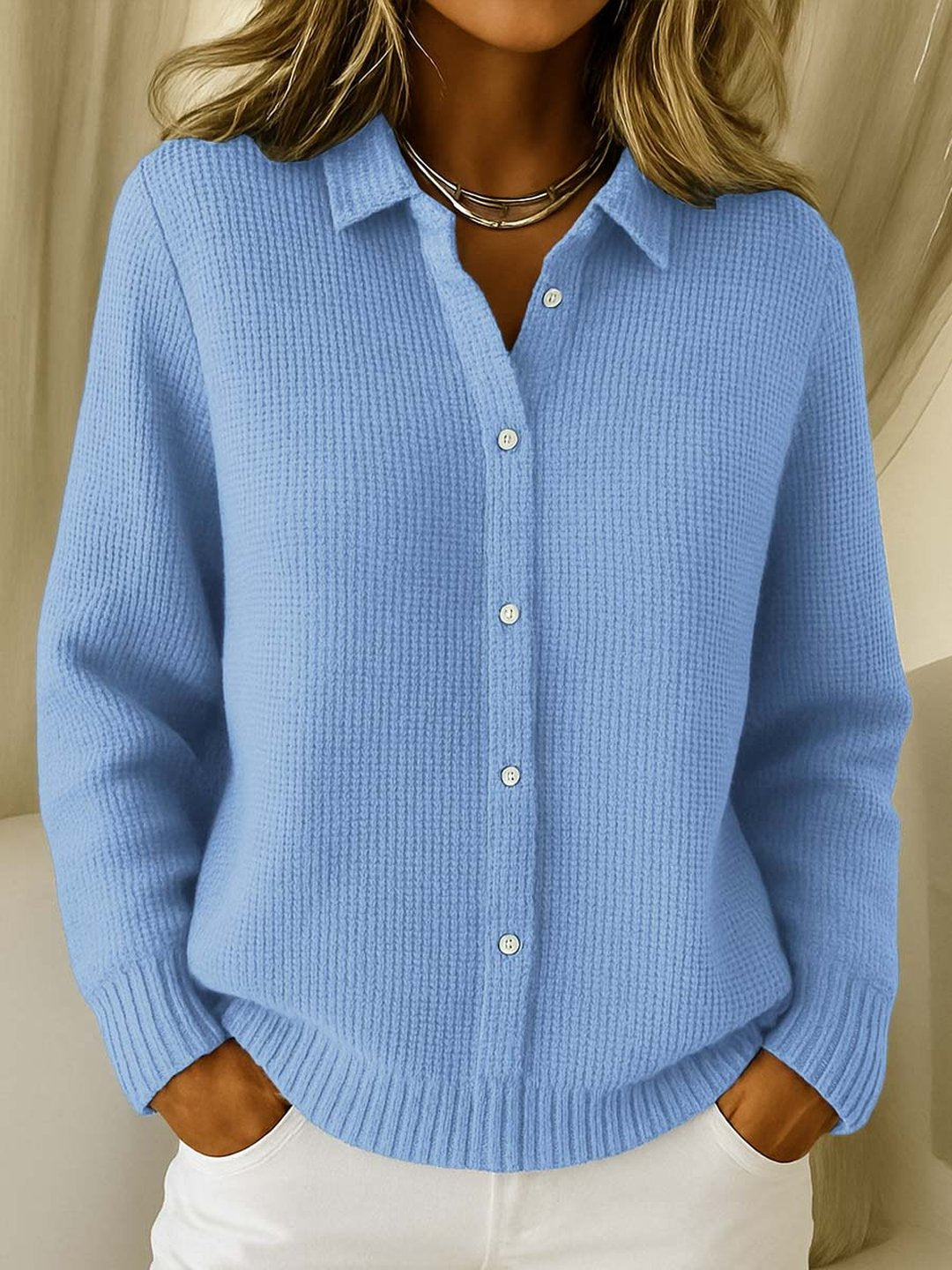 Alana | Cardigan con Bottoni in Maglia Testurizzata