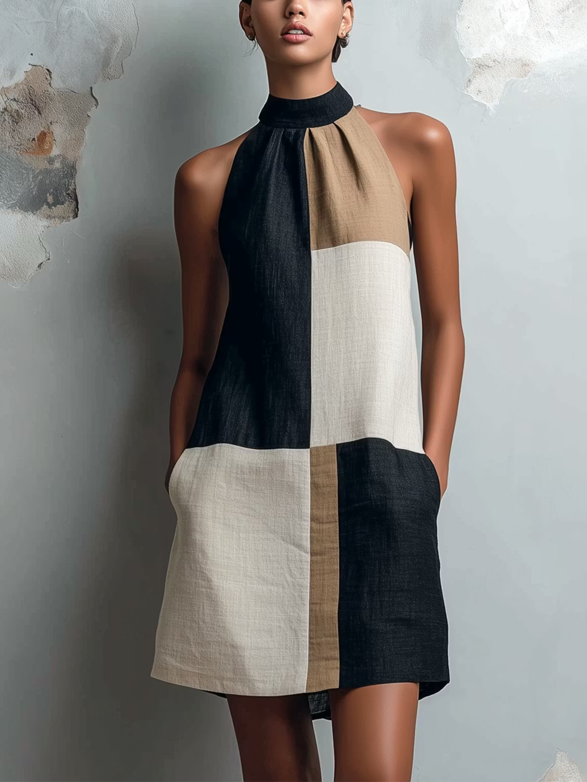 Eleonora | Abito Mini Halter Colorblock