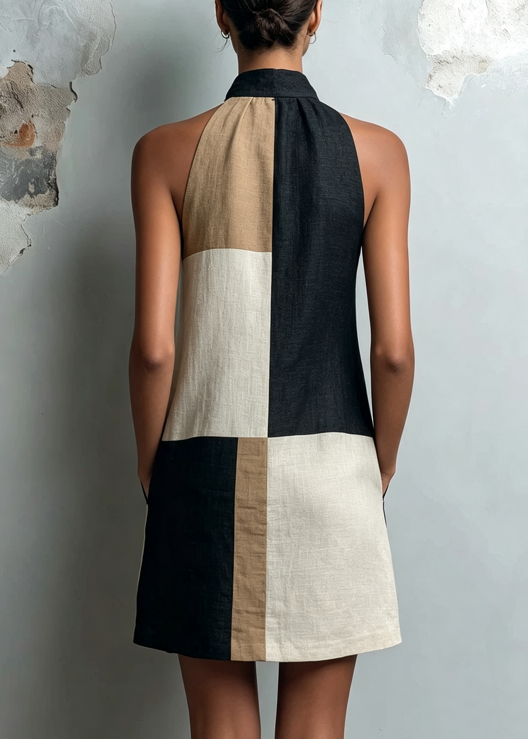 Eleonora | Abito Mini Halter Colorblock