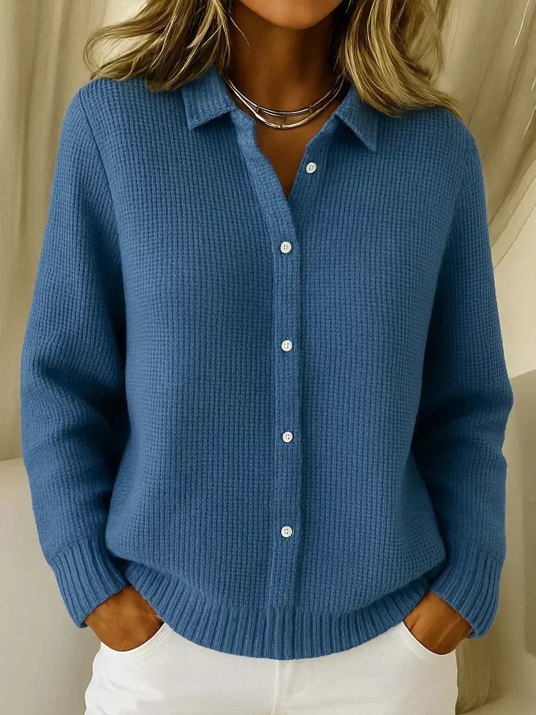 Alana | Cardigan con Bottoni in Maglia Testurizzata