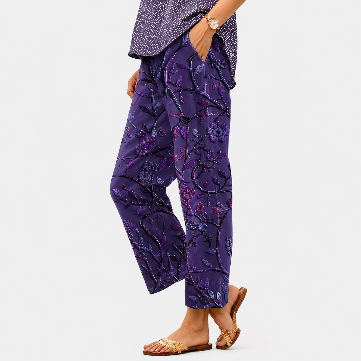Pantaloni di Comfort Bloom di Mezzanotte