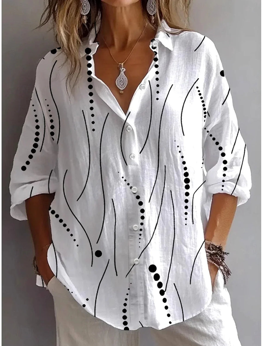 Flavia | Camicia Comoda con Stampa Artistica