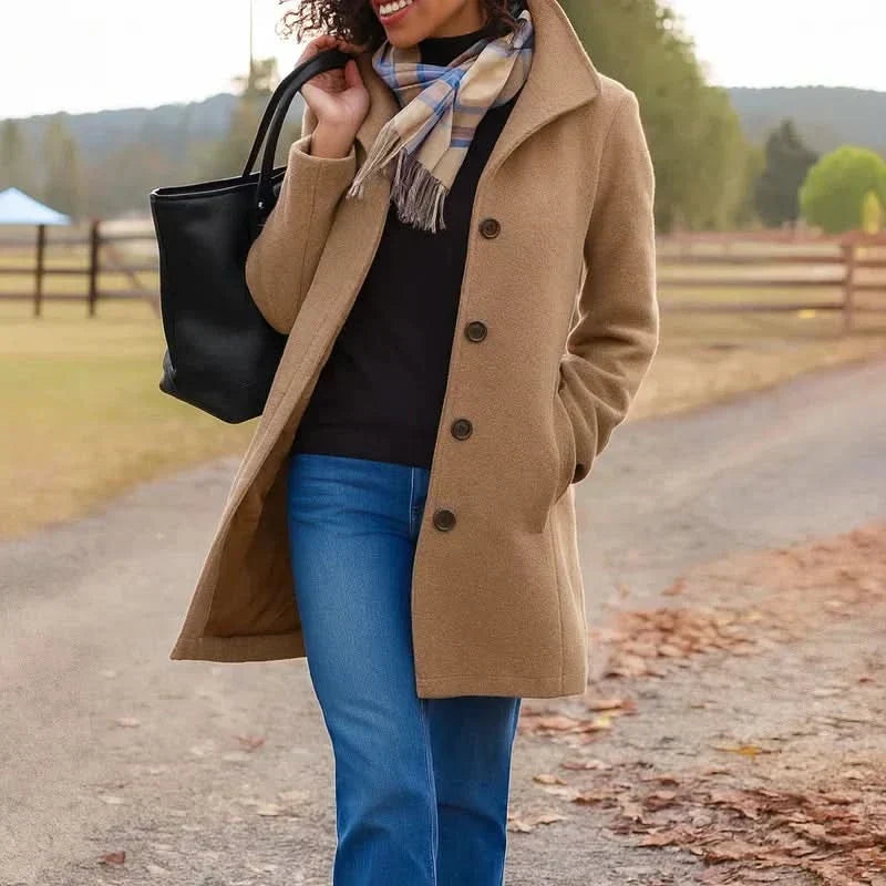 Greta · Cappotto di panno con sciarpa in regalo