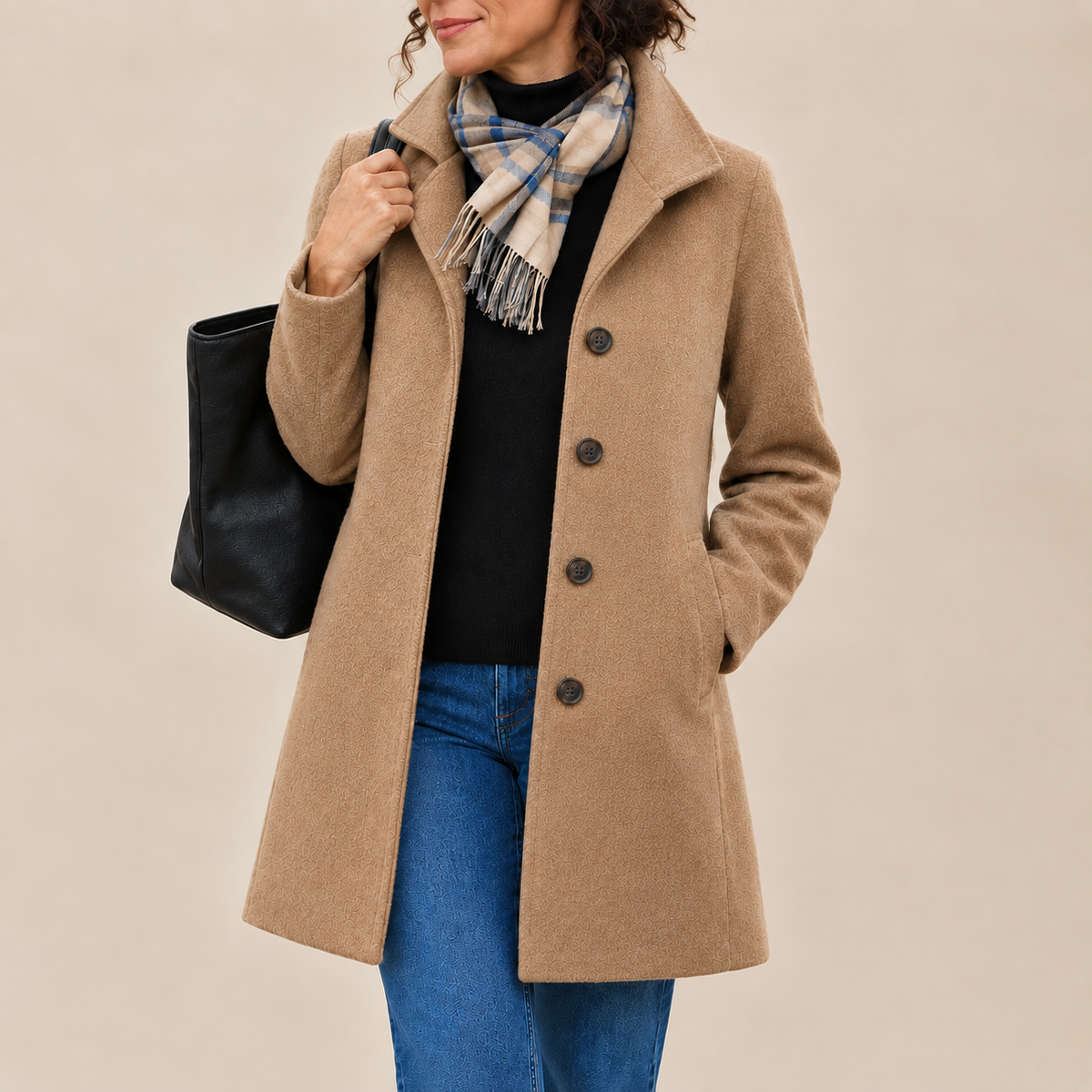 Greta · Cappotto di panno con sciarpa in regalo