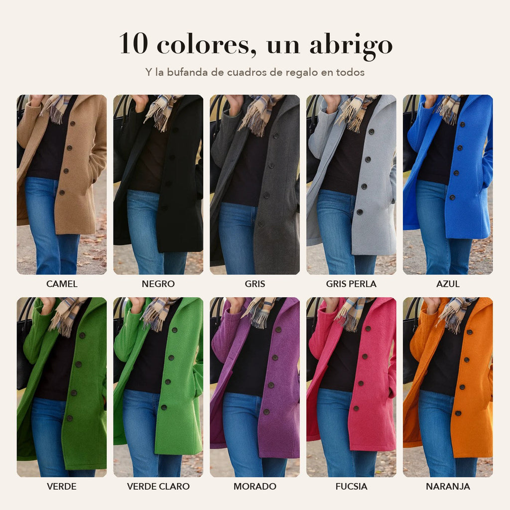 Greta · Cappotto di panno con sciarpa in regalo