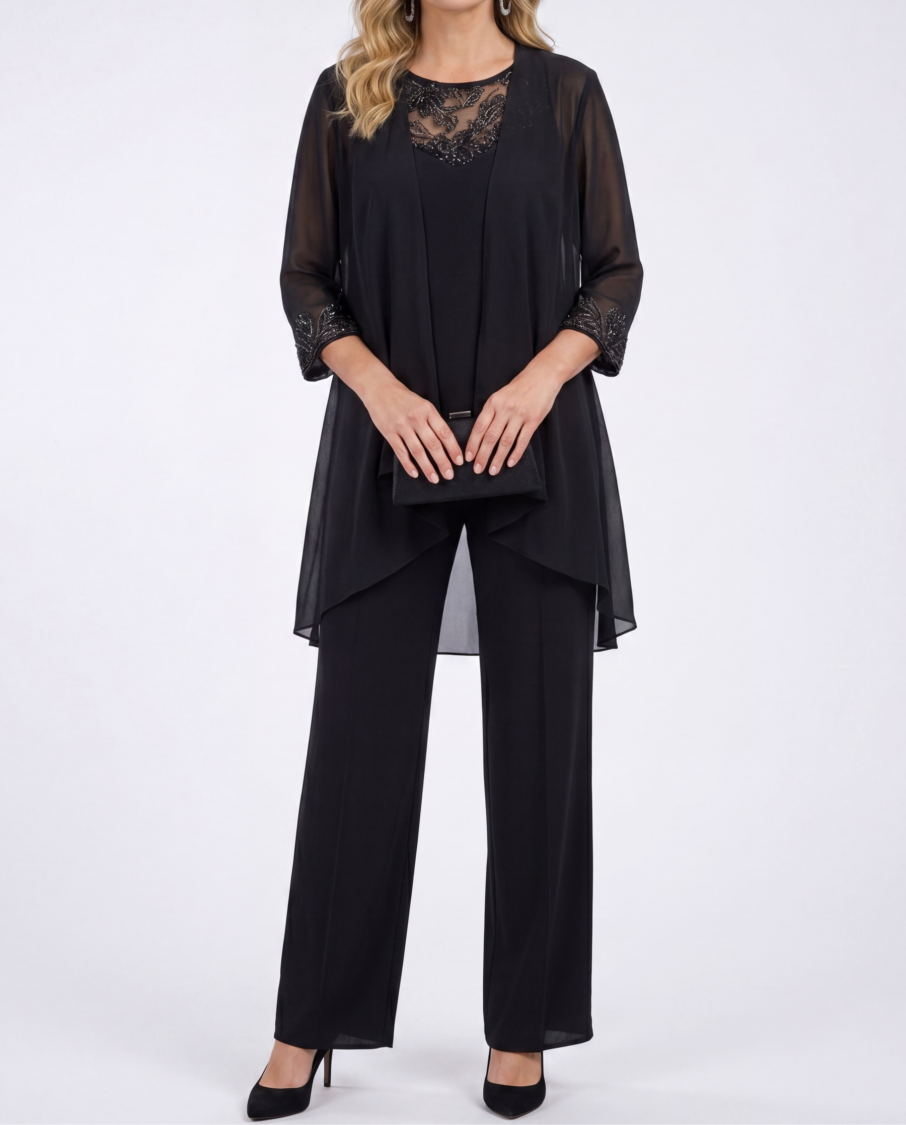 Simonetta | Completo con Giacca Fluente e Pantaloni a Palazzo