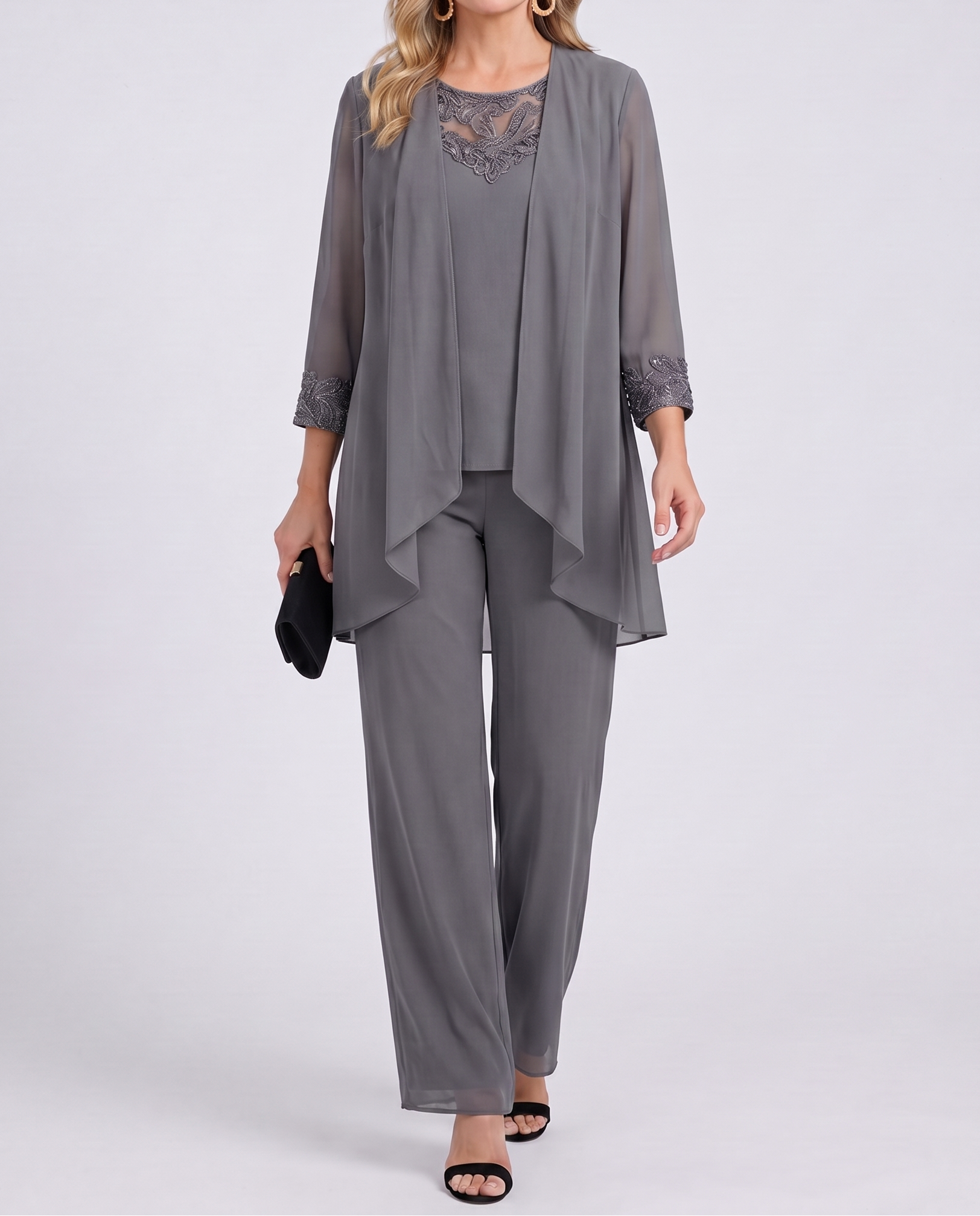 Simonetta | Completo con Giacca Fluente e Pantaloni a Palazzo