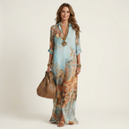 AliceLeon™ | Vestito Camicia Maxi in Seta