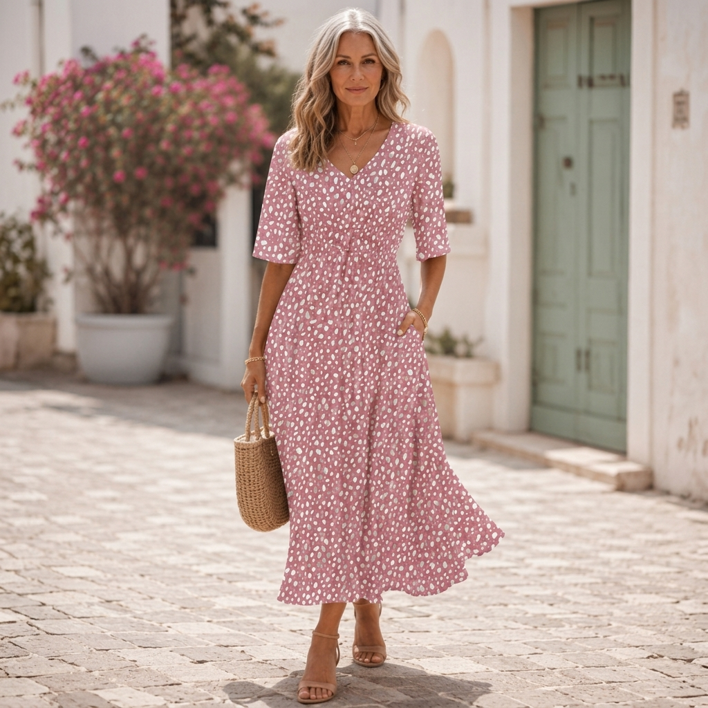 Fiorella | Abito Midi Elegante Effetto Snellente