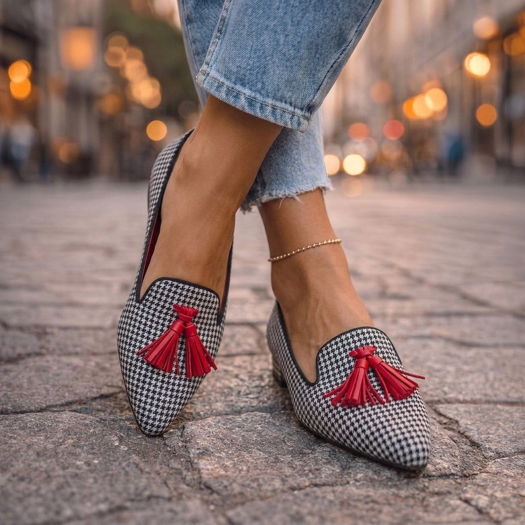 Alessia | Ballerine a Punta in Suede con Nappine