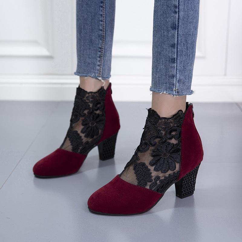 Marise | Bottines tendance avec détails en dentelle