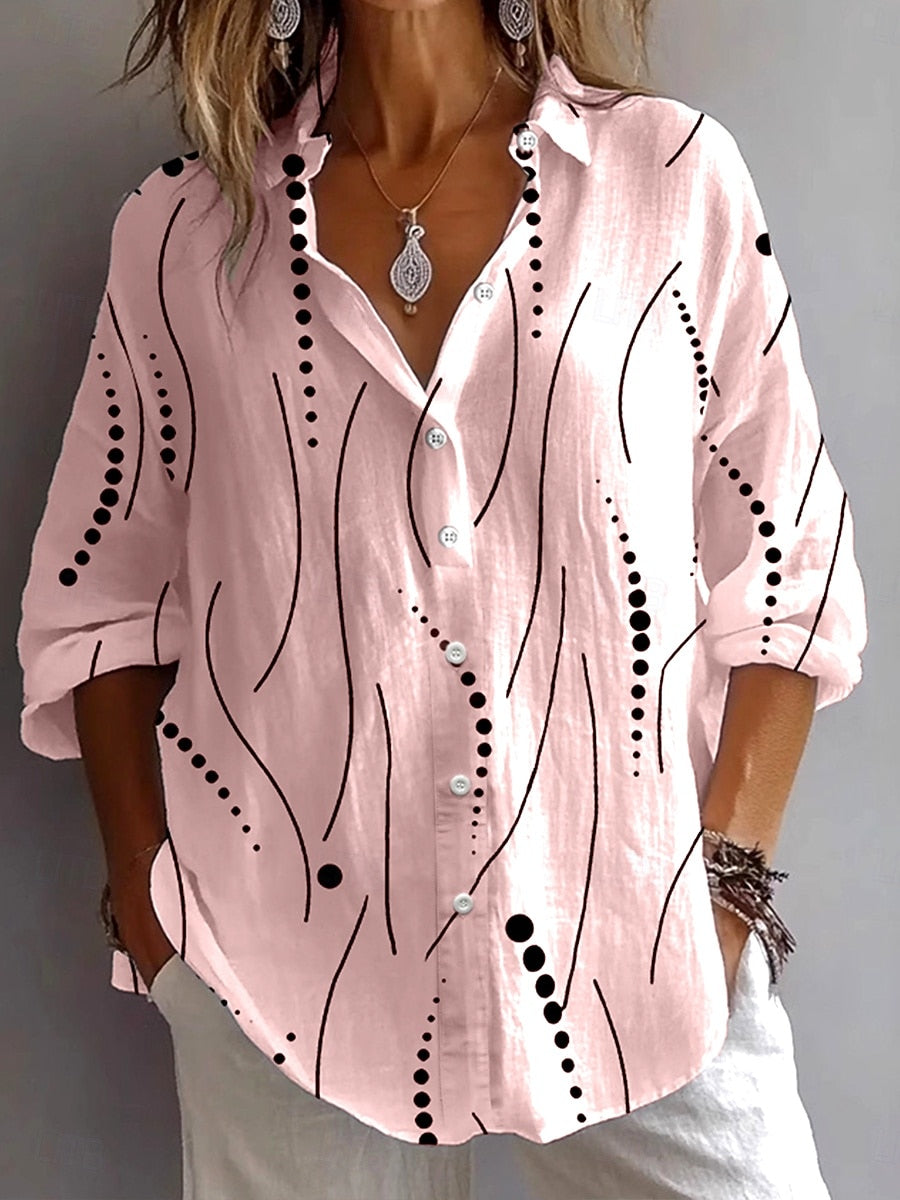 Flavia | Camicia Comoda con Stampa Artistica