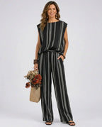 Alessia - Elegante set a righe di due pezzi