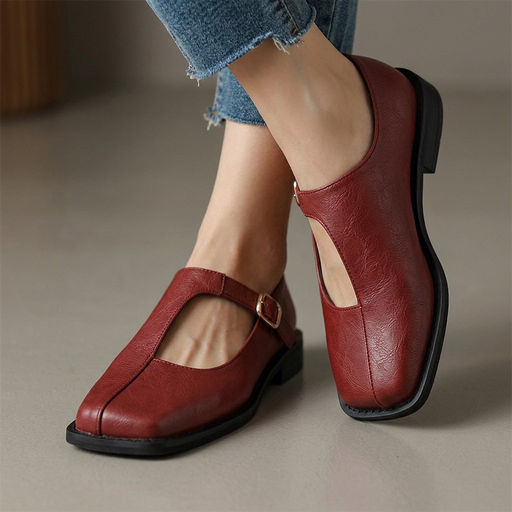 Elspeth | Scarpe Flat T-Strap Senza Tempo
