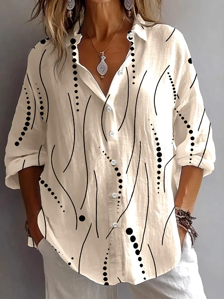 Flavia | Camicia Comoda con Stampa Artistica